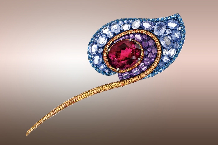 Chopard brooch with multi-coloured gemstones Image