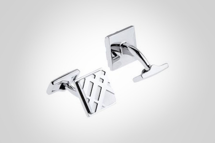 Burberry check-engraved Square cufflinks Image