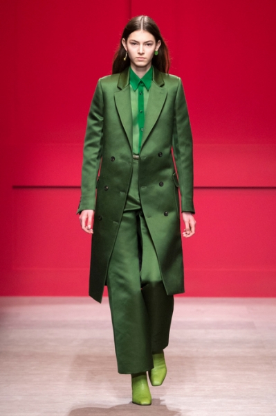 Stand out in youthful green in this Salvatore Ferragamo coat Image