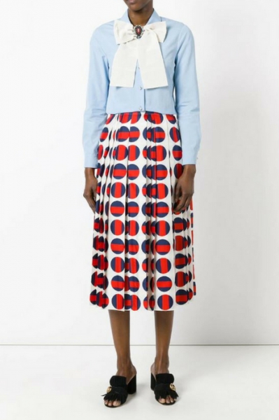 Gucci channels vintage charm with a twist in this skirt with polka dots Image