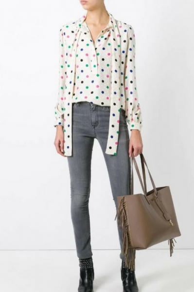 This Saint Laurent polka-dotted shirt is perfect for a brunch with your BFF Image