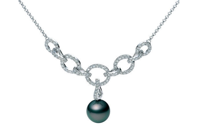 Mikimoto Black South Sea Cultured Pearl Pendant Necklace Image