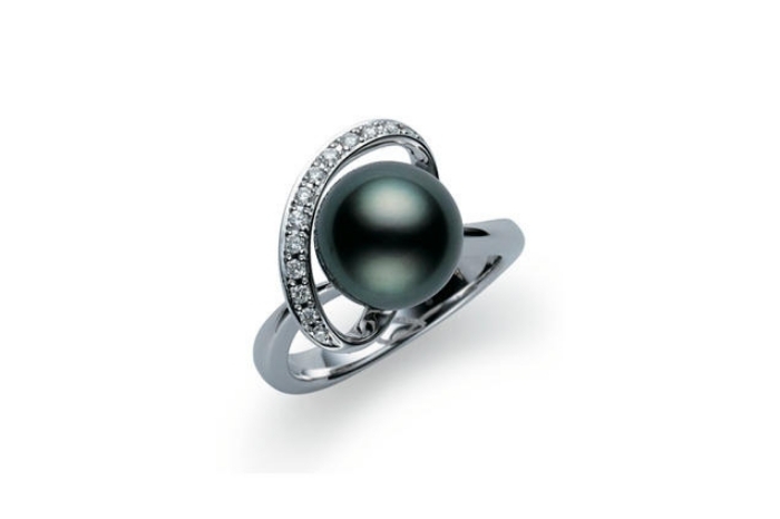 Mikimoto Black South Sea Cultured Pearl Ring Image