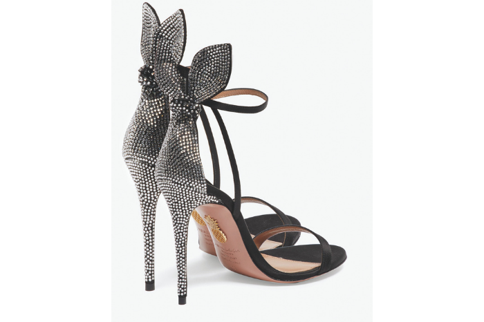 Choose comfortable yet fashionable heels gafencu magazine Crystal Bow Tie Sandals by Aquazzura Image