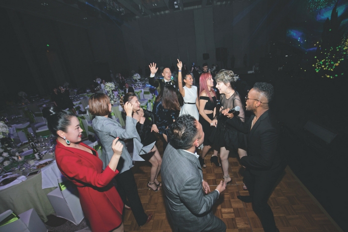 Guests letting their hair down at the party Image