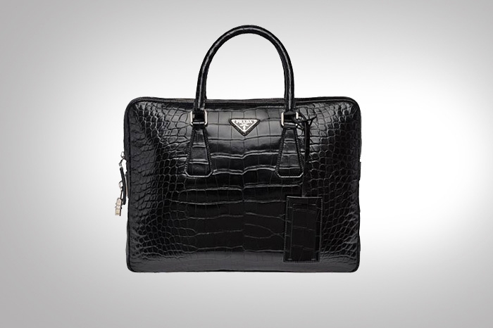 Prada Crocodile Leather Briefcase Image