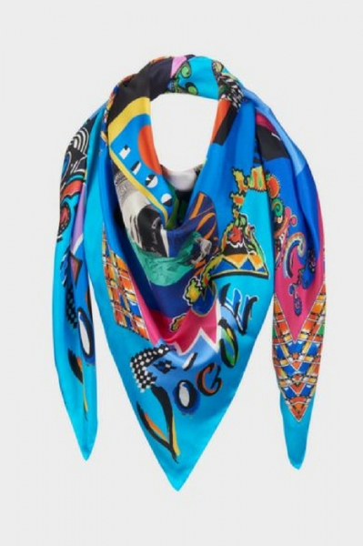 Versace Vogue Print Silk Scarf Image