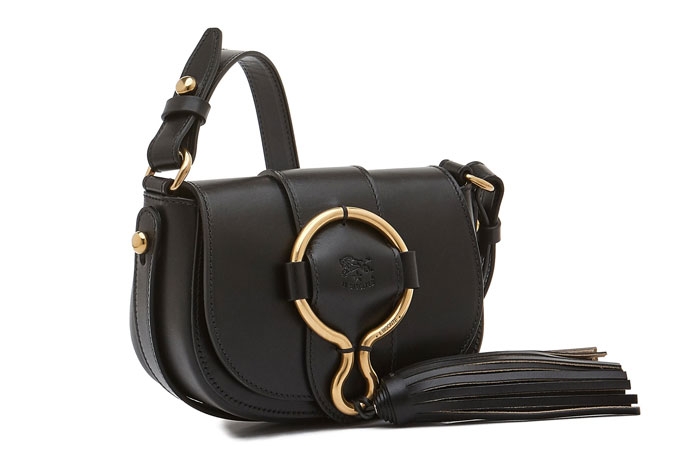 Woman's Crossbody Bag Loop In Cowhide Leather A2820 Color Black Image