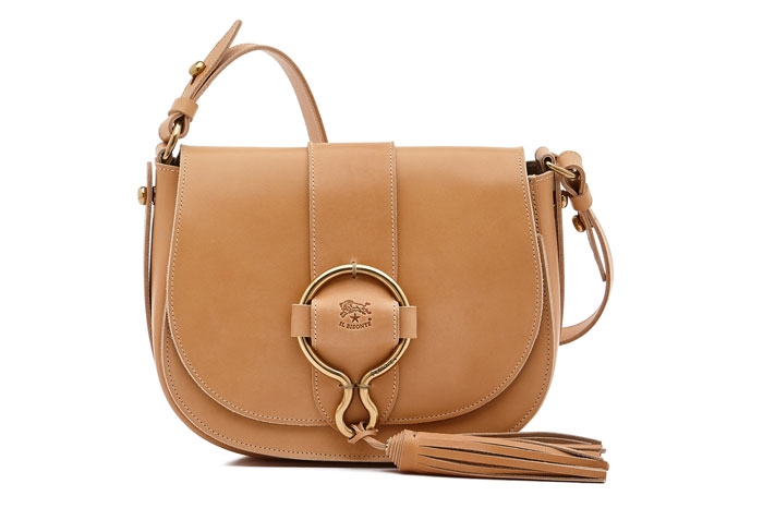 Woman's Crossbody Bag Loop In Cowhide Leather A2821 Color Natural Image