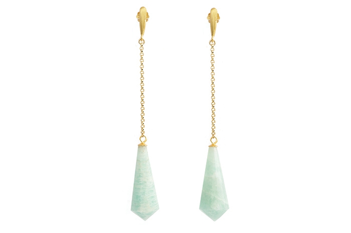 niin Vida amazonite drop pendant earrings_Drop Down Gorgeous Dangling designs that enhance your décolleté gafencu magazine jewellery Image