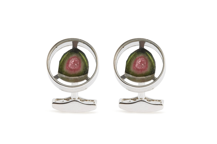 TATEOSSIAN - Watermelon Tourmaline Cufflinks Image