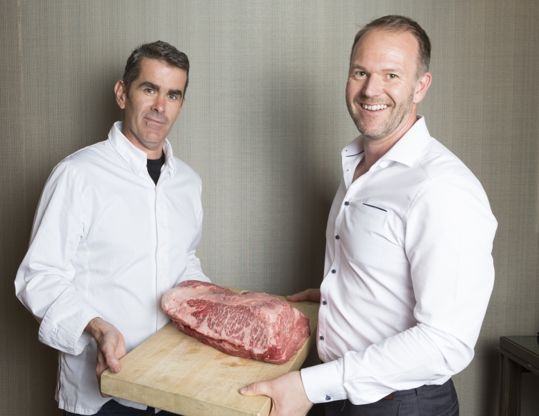 Shane Osborn, Scott de Bruin holding Mayura Beef (2) Image