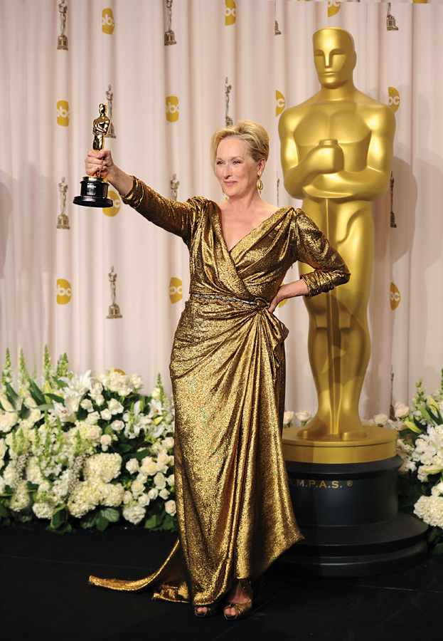 HOLLYWOOD, CA - FEBRUARY 26: Actress Meryl Streep, winner of the Best Actress Award for 'The Iron Lady,' poses in the press room at the 84th Annual Academy Awards held at the Hollywood & Highland Center on February 26, 2012 in Hollywood, California. Jason Merritt/Getty Images/AFP