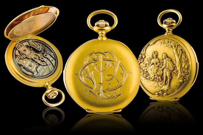 Unique yellow gold Patek Philippe pocket watch surfaces at Antiquorum