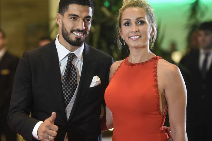 Sofia Balbi with her husband, Uruguay's striker Luis Suarez