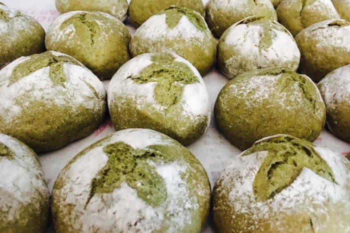 Traditional Benin bread filled with Moringa