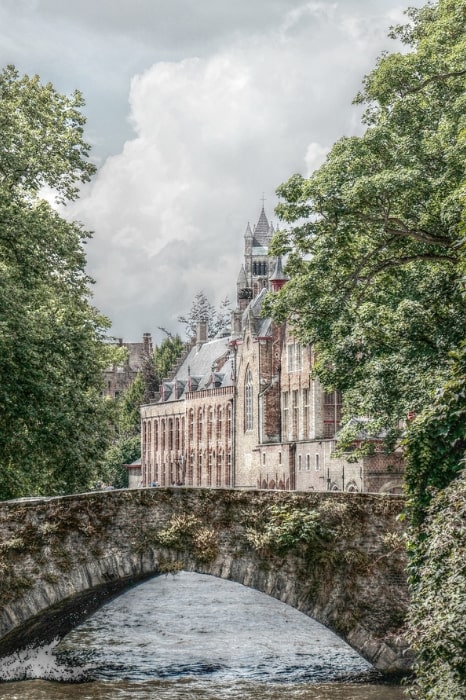 Ancient canals and bridges dot the Bruge landscape