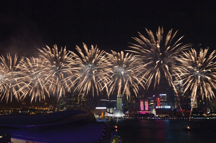 National Day Fireworks in Hong Kong