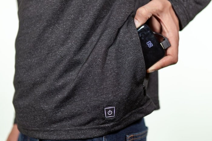 The Flare Heating Shirt can keep you warm for up to 5 hours thanks to an inbuilt battery pack