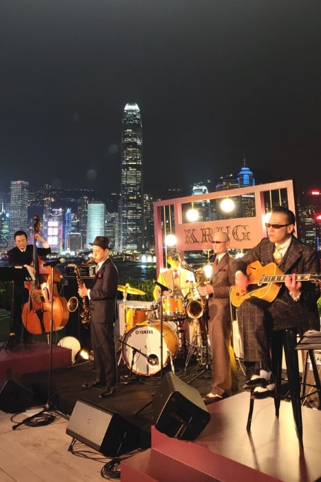 Japanese jazz band Bloodest Saxaphone serenaded guests at Krug Encounters Hong Kong