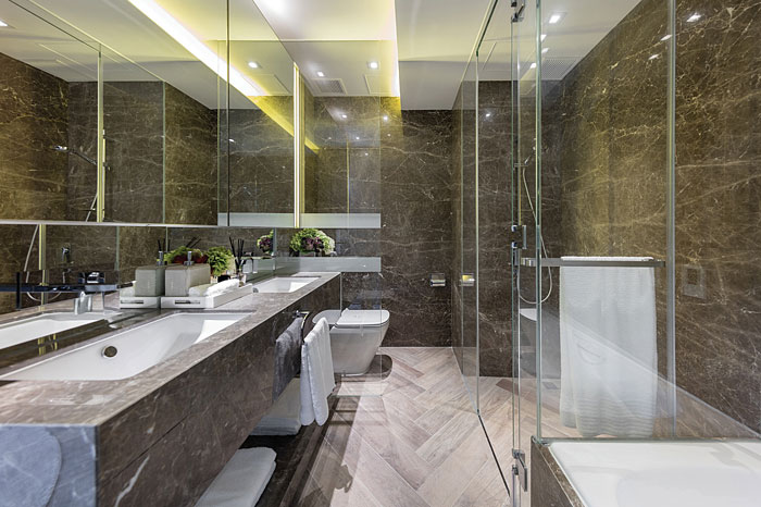 Sleek bathroom design at Mayfair