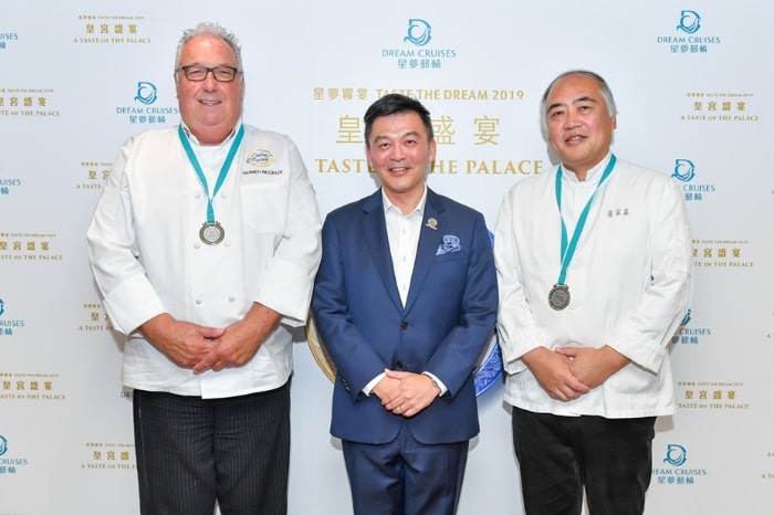 From left - Chef Darren McGrady, Michael Goh, President of Dream Cruises, and Chef Ivan Li