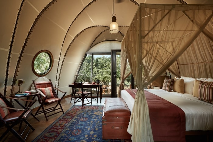 Wild Coast Tented Lodge Cocoon Suite interiors